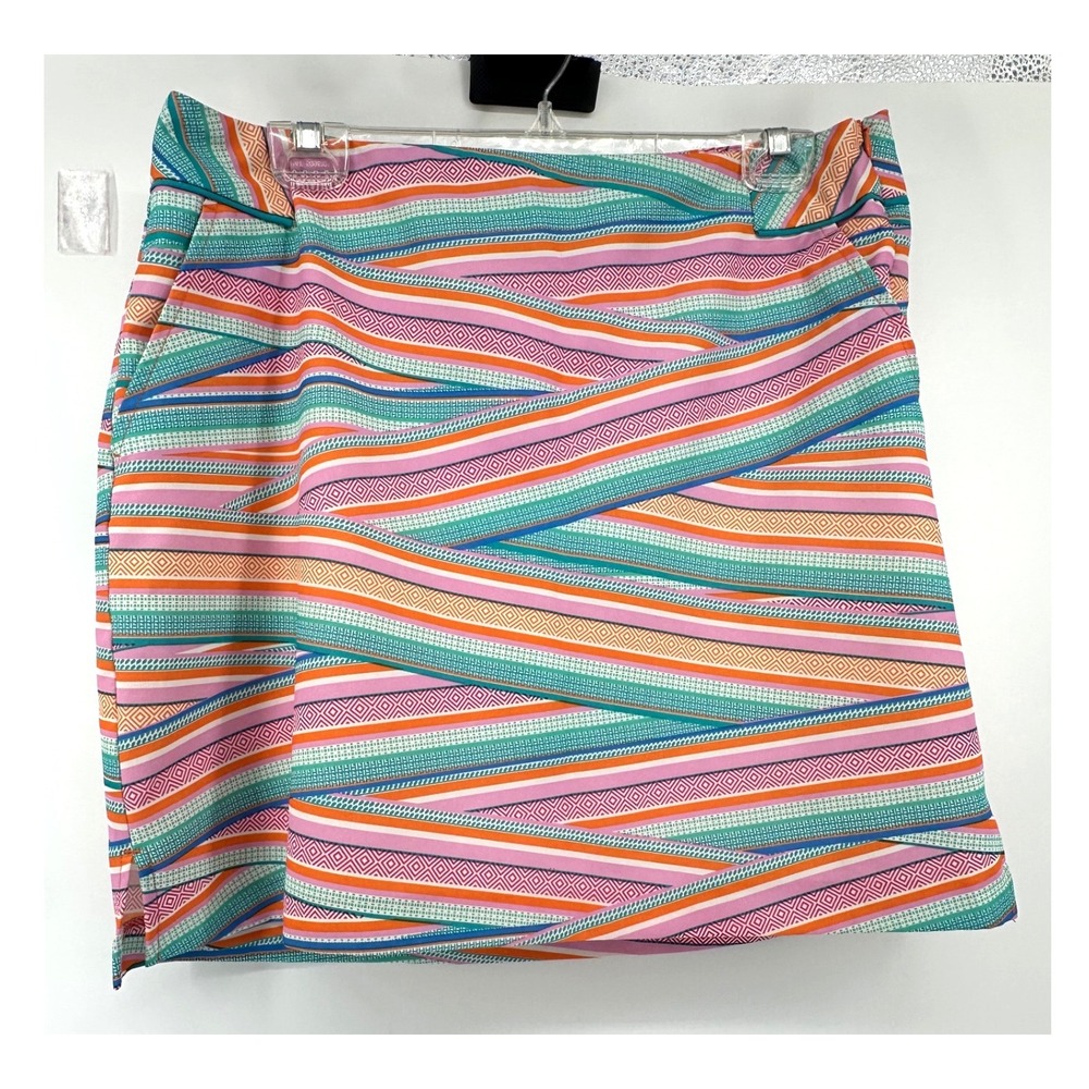 EP Pro Golf Skort Womens 12 Multicolor‎ Geometric Stripe Stretch Active Skirt